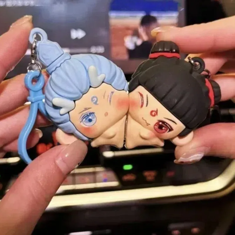 Sıcak Anime Nezha 2 Anahtarlık Kawaii Aobing Karikatür Aksiyon Bebek Silikon Manyetik Kolye Çanta Aksesuarları Çift En Iyi Arkadaşı Hediye