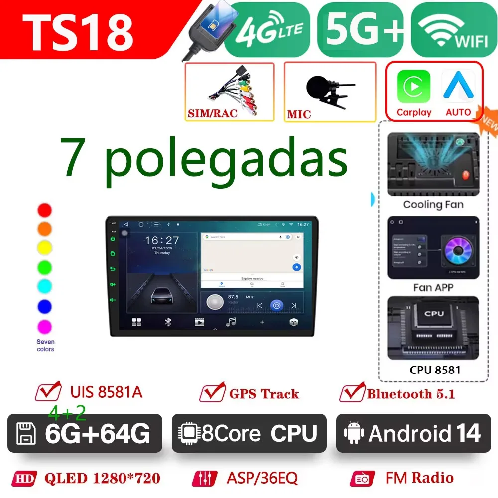 Car Android TS18 Radio 9 10inch Universal Host Player Navigation