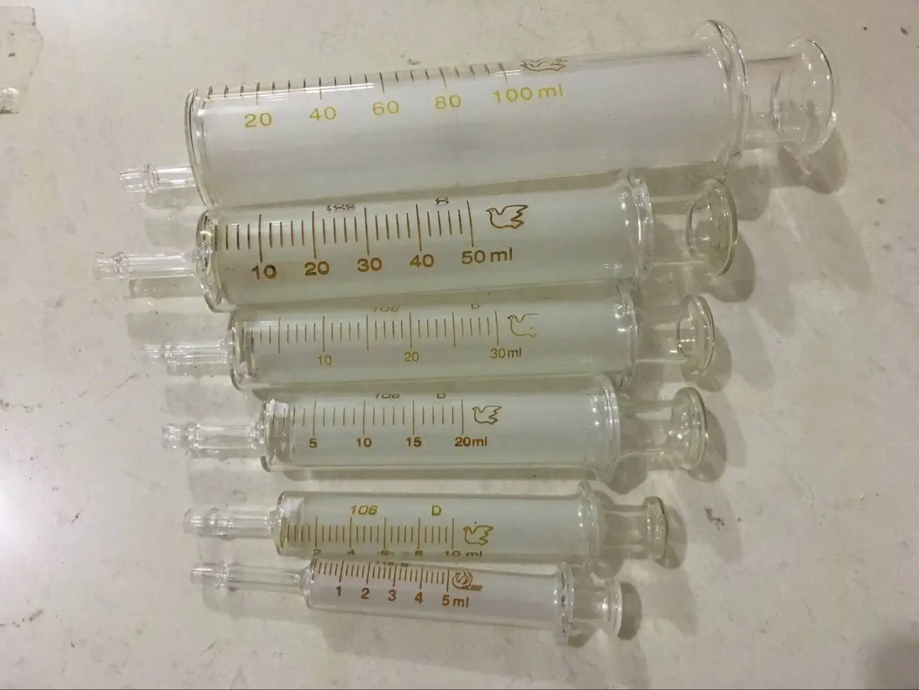 5ml 10ml 20ml 30ml 50ml 100ml Glass Syringe Large Tip Injector Lab Glassware Recycling Sampler