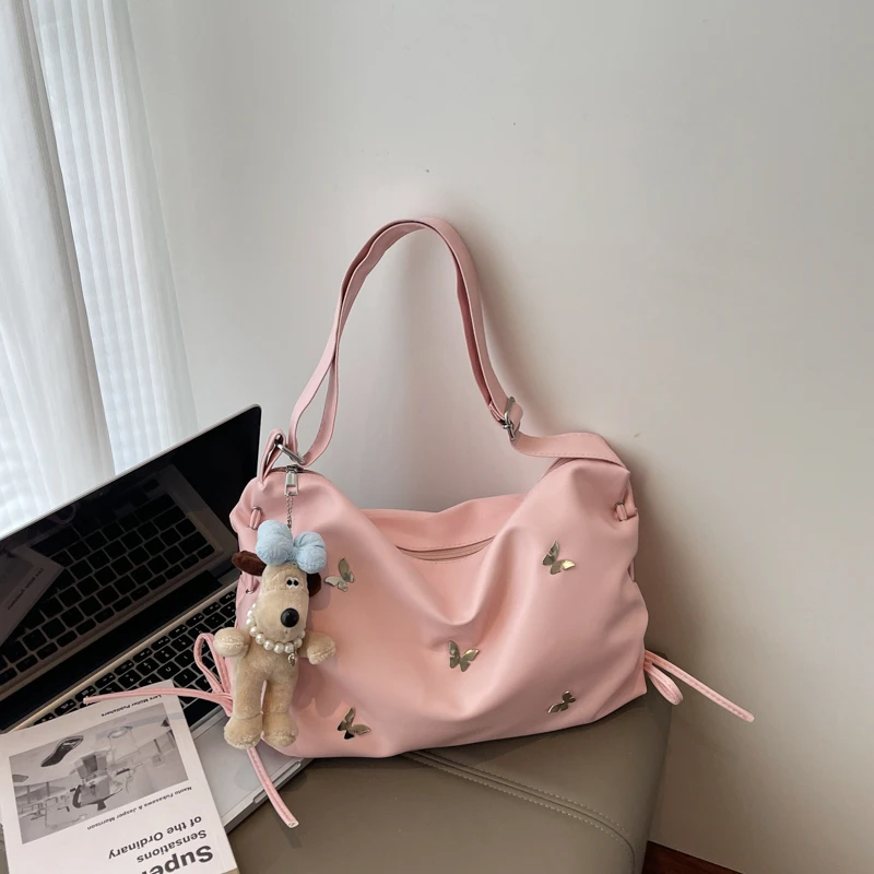 

2025 Fashion New PU Bow Shoulder Bags Solid Zipper Large Capacity High Quality Simple Sense of Luxury Crossbody Bags for Women