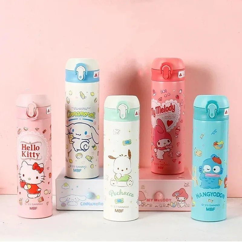 Sanrio Cartoon CinnamoroII Pochacco My melody Hello kitty Hangyodon Animation Children Student Thermos Cup Cute Outdoor New