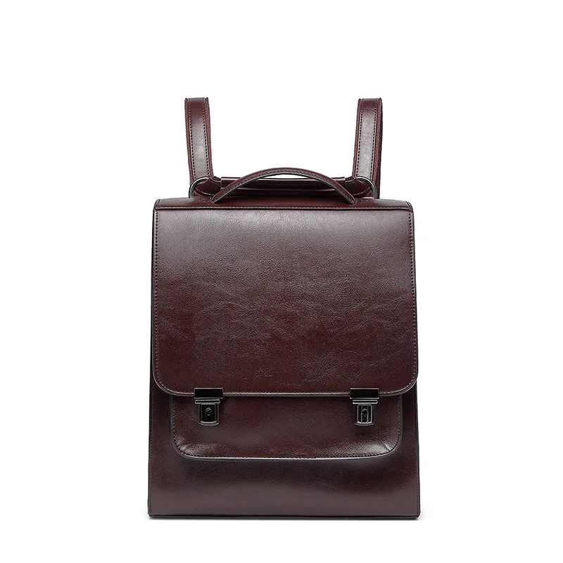 Genuine Leather Women Backpack Cross Body Bag Book School Bags Real Cowhide Lady Female Laptop Daypack Messenger Shoulder Bags