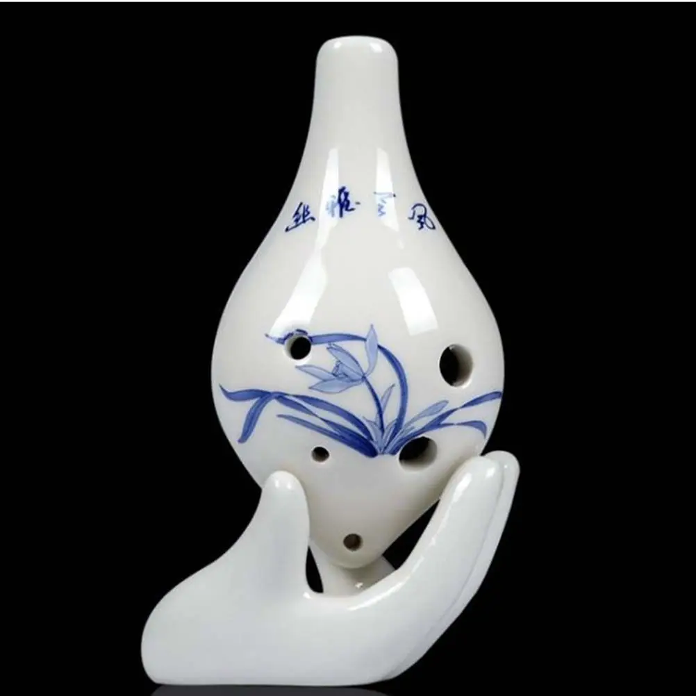 White Ceramic Tea Pet Palm Hand Ocarina Base Perfect Ocarina Holder Display Stand Office Desk Decor Music Lover Gift