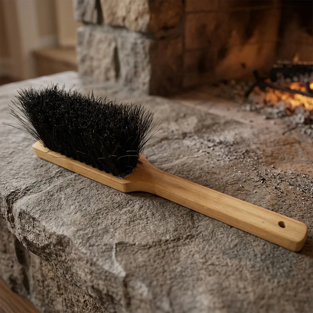 Efficient Cleaning Fireplace Brush Cleaning Tasks Coconut Palm for Easy Reach Extended Reach Robust Bristles Safety Maintenance