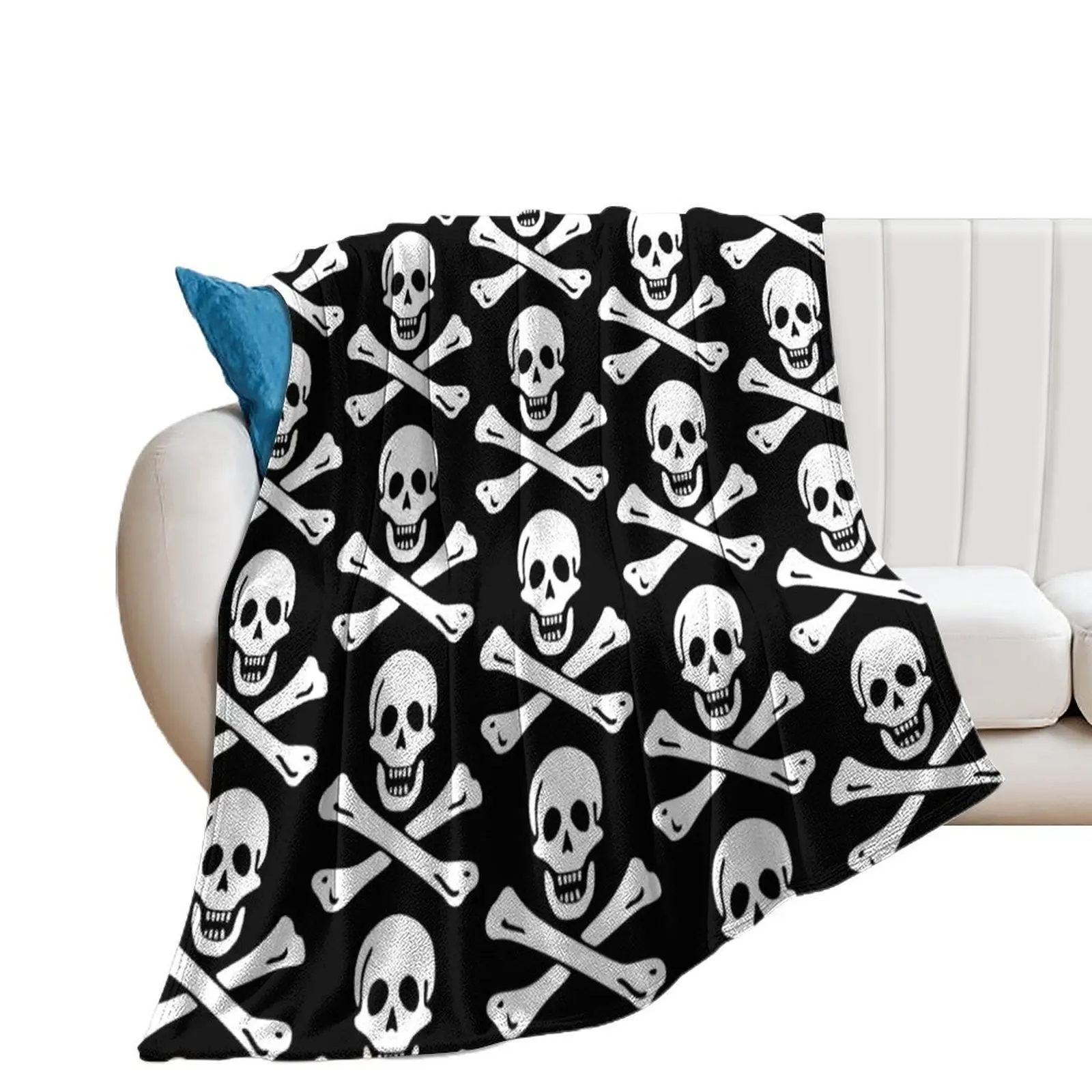 

Pirate jolly roger Throw Blanket halloween Softest Summer Beddings warm winter Blankets