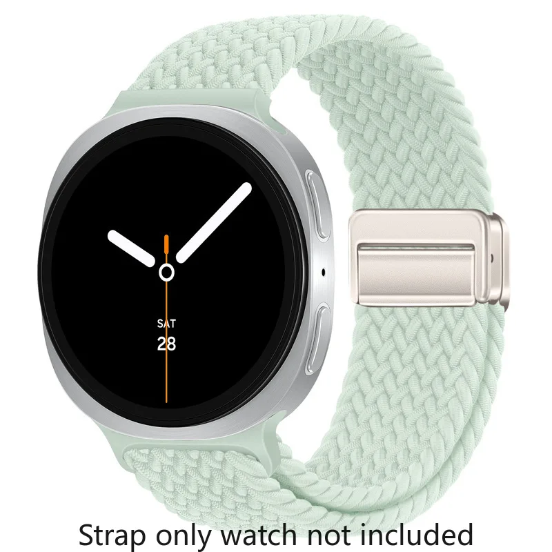 Geflochtenes Solo-Loop-Armband aus Nylon, geeignet für Samsung Galaxy Watch 8 40 mm/44 mm, Magnetband für Galaxy Watch 8 Classic Correa