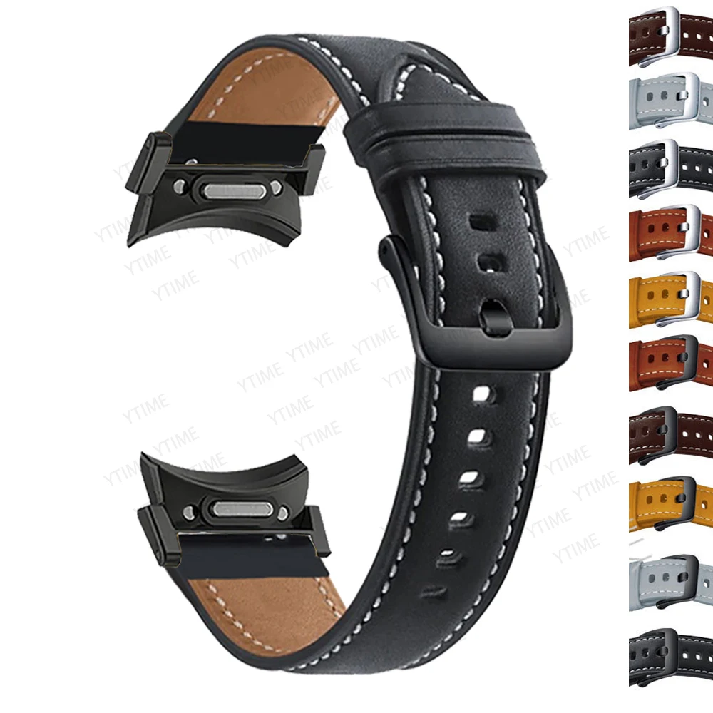 No Gaps Leather Band for Samsuang Galaxy Watch 7 6 5 4 40 44mm Quick fit Strap for Galaxy Watch 6 4 classic 43 47mm Men Correa