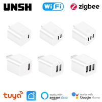 Tuya Smart WiFi/Zigbee Micro 1 2 3 USB Adaptor Switch 5V Mini USB Type-C Power Adaptor Smart Life Control Via Alexa Google Alice