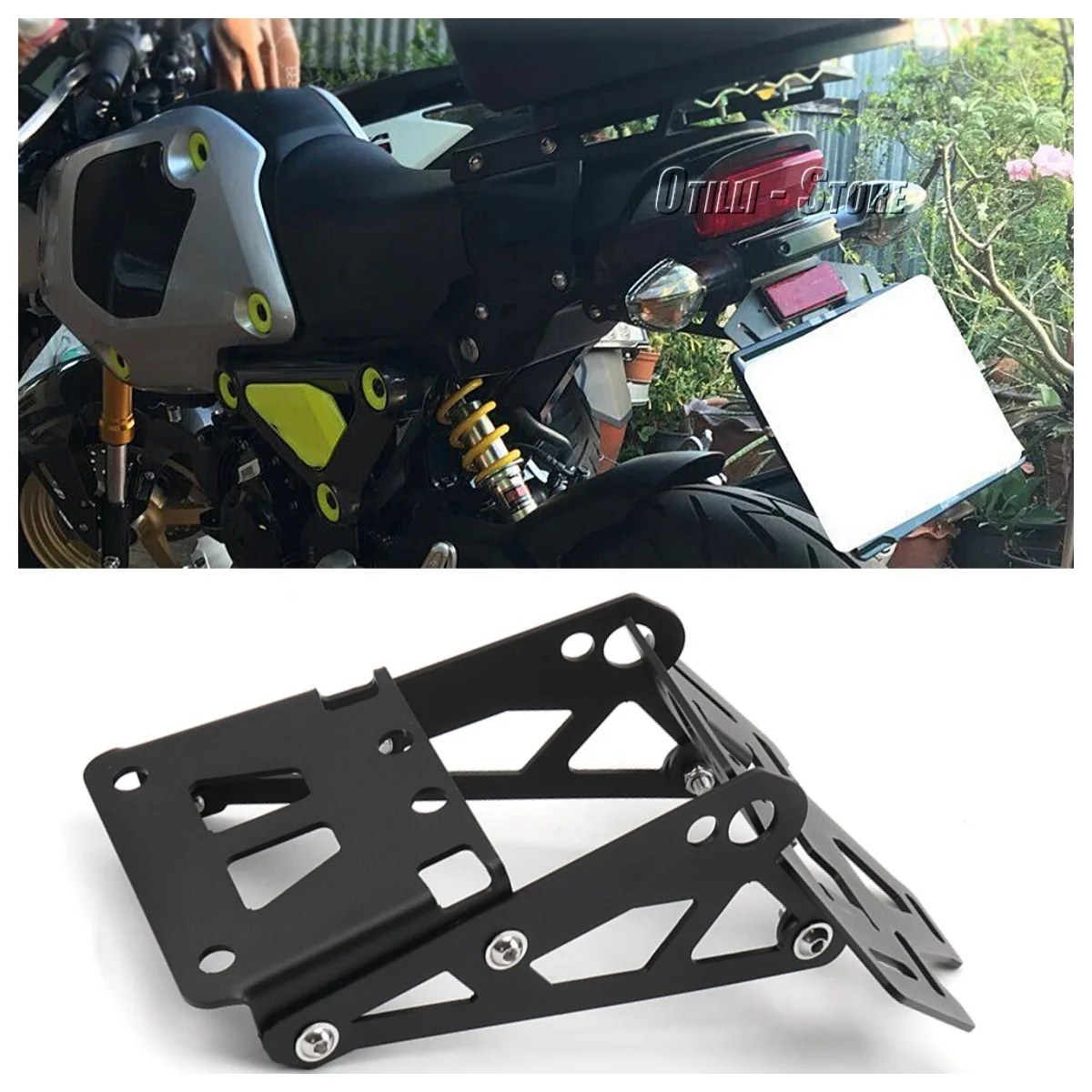 

Аксессуары для мотоциклов, металлический держатель номерного знака, черный монтажный кронштейн для номерных знаков для HONDA H2C MSX GROM 2020 2021 2022