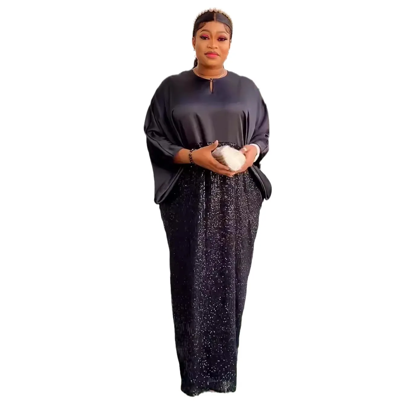 

African Dresses for Women Plus Size Africa Clothes Dashiki Ankara Sequin Outfit Gown Kaftan Muslim Wedding Party Long Maxi Dress