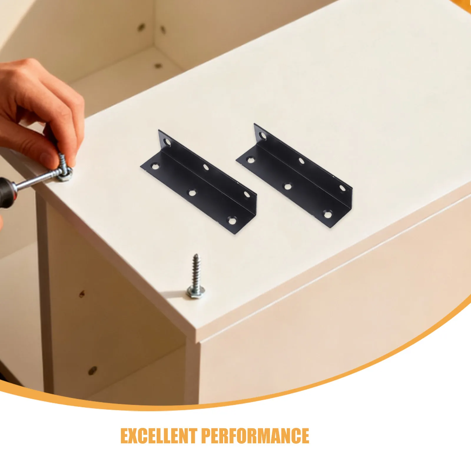 8 Pcs Black Stainless Steel Corner Braces Cabinet Bracket Metal Brackets Furniture L-brackets for Desk Kitchen Frame Fixing