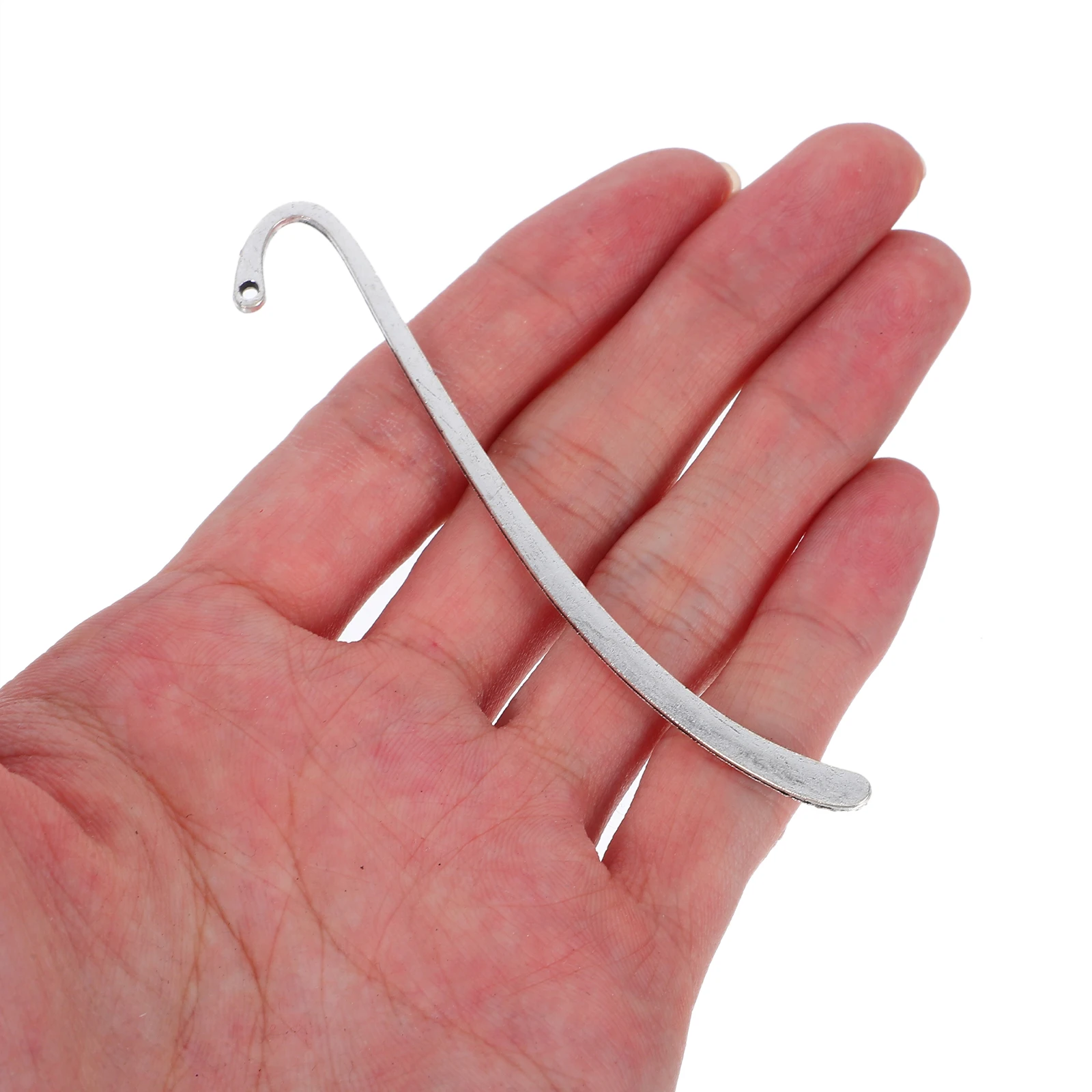 

50 Pcs Retro Bookmark Craft Jewelry Pendant Charm Hairpin Silver Zinc Alloy Bookmarks for Crafting
