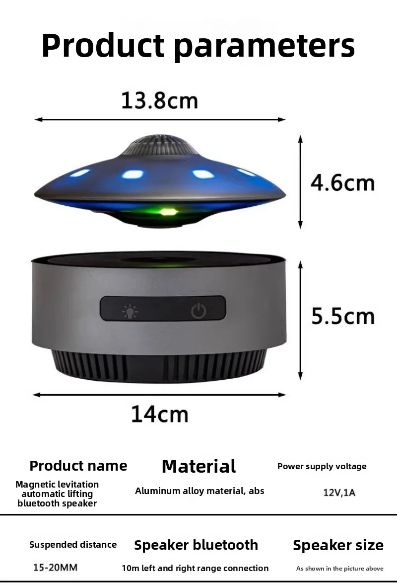 Lautsprecher mit schwarzer Technologie, Desktop-Ornament-Stereo, Bluetooth-Magnetschwebebahn