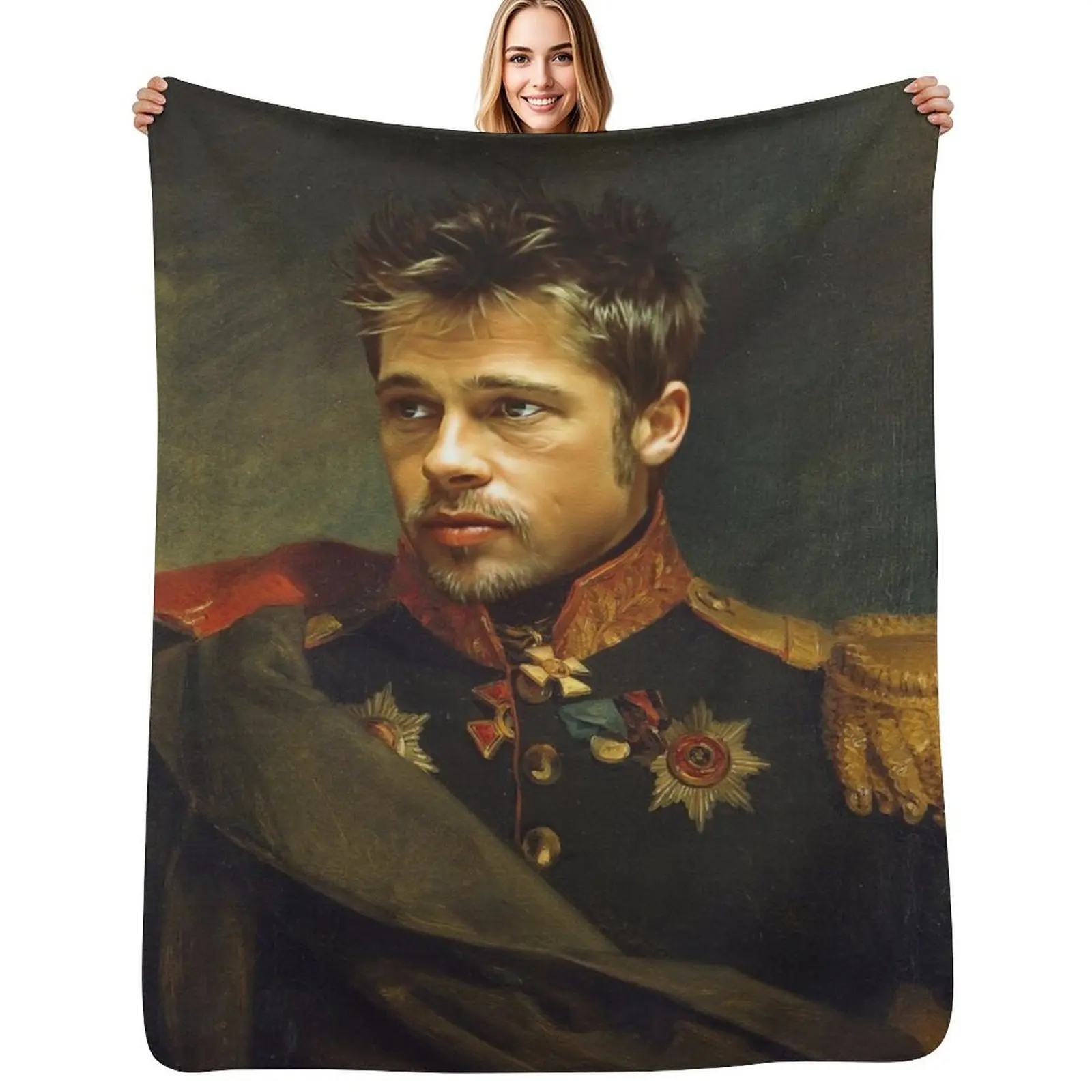 

Brad Pitt - replaceface Throw Blanket Flannel Luxury Designer Decorative Beds manga Blankets