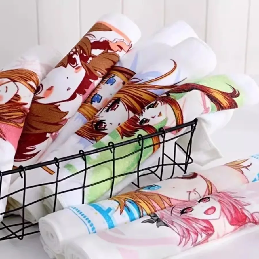 Anime Character Microfiber Towel Heat Sensitive Color-changing Towel Beach Swimming Towel Heat-Activated Gift for Cosplay Fan
