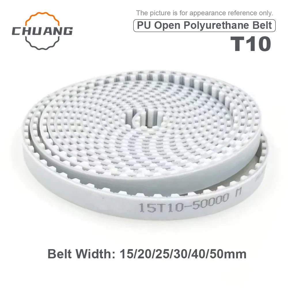 T10 Type High Quality PU Open Belt Width 10/15/20/25/30/40/50mm Timing Polyurethane Transmission Belt For 3DPrinters Etc PU T10