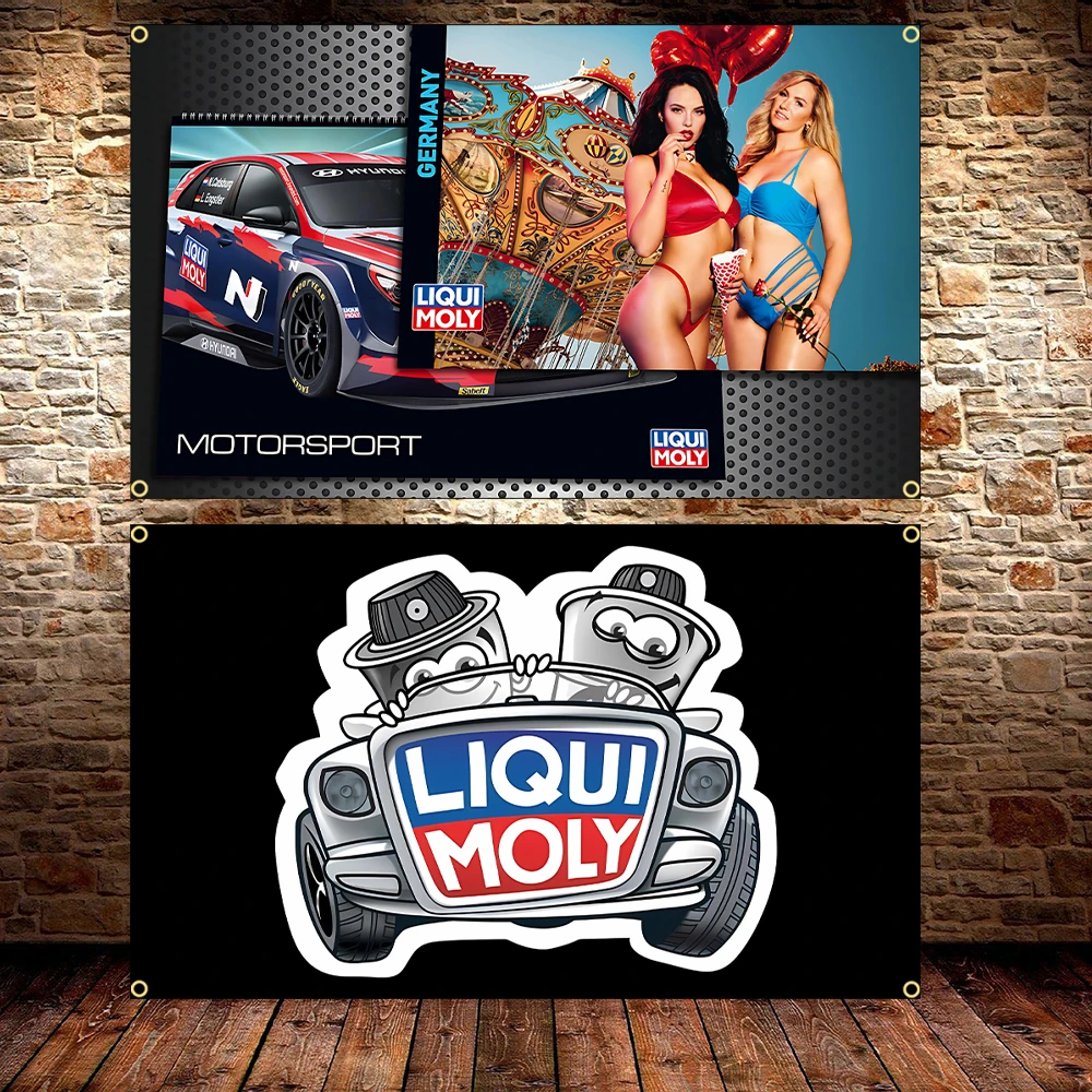L-LIQUI MOLYS Oil Flag Polyester Printed Racing Car Banner For Decor Outdoor Banner Tapestry Decor