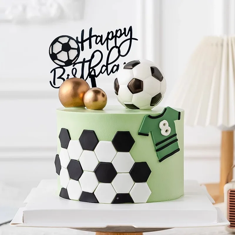 Fußball Junge Kuchen Dekoration Fußballplatz Spieler Puppe Cupcake Top Alles Gute zum Geburtstag Dekoration Sport Kinder Party Supplies – Detail 1