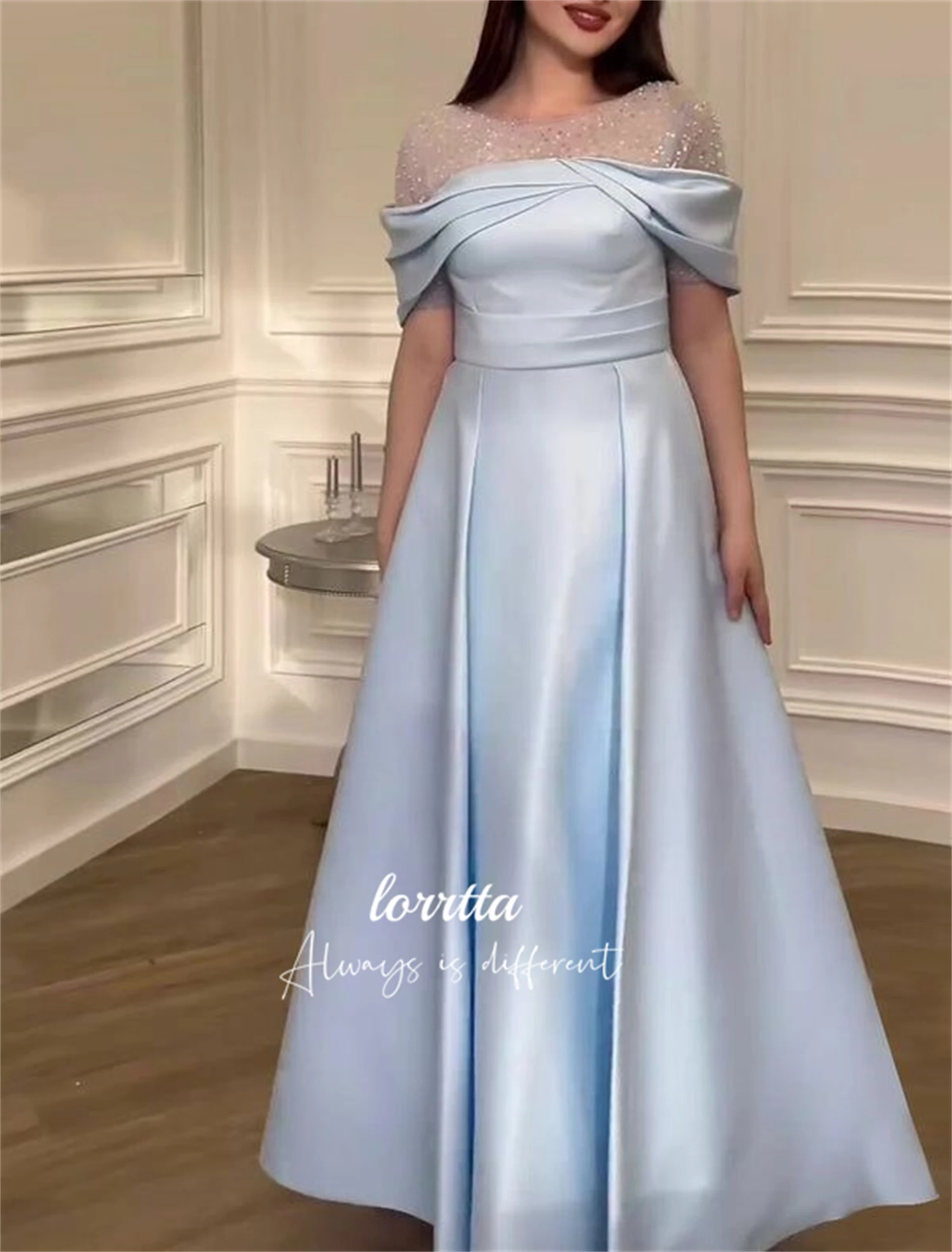 

Lorrtta Wedding Party Dress Line A Sky Blue Evening Cocktail Dresses for Women Robe De Soiree Femmes Elegant Woman Prom 2024