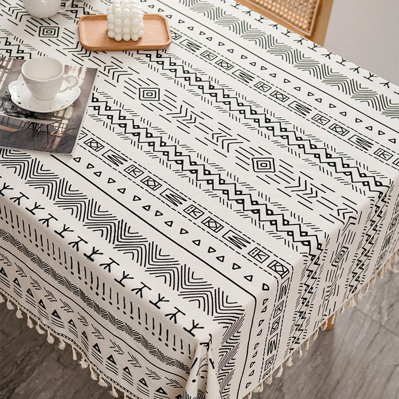 

Bohemian TPU tablecloth waterproof oil -proof is free to wash ethnic wind long square coffee table