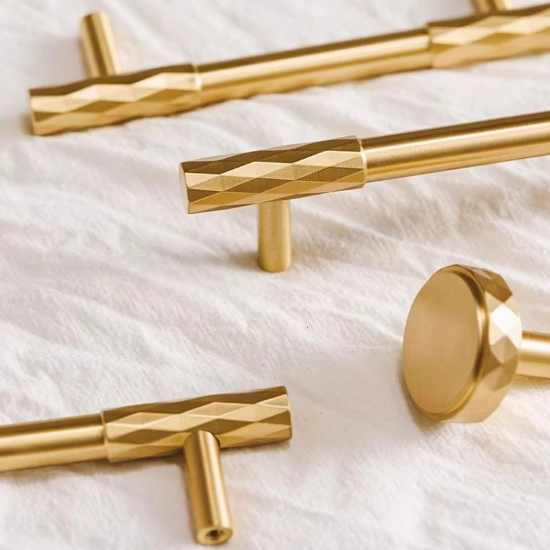 Messing-Schranktürgriff aus massivem, reinem Kupfer, Kleiderschrank-Schubladenknopf im französisch-amerikanischen Luxus-Stil, Küchenbeschlag, Möbelgriff – Detail 6