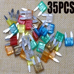 35pcs Car Fuse 5/7.5/10/15/20/25/30 Amp Standard Automobile Security Fuse Assorted Auto Car Blade Fuse Using For Small-sized Car