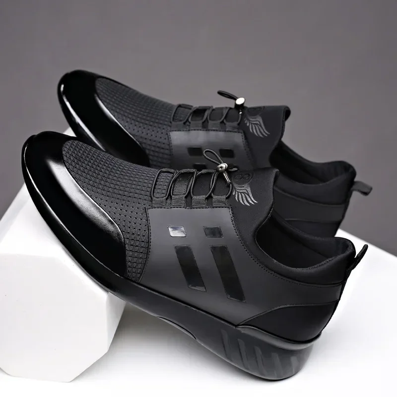 Luxury Men's Sneakers Lightweight Running Rubber Shoes New Breathable Sports Shoes for Men Height Increase Leather Shoes