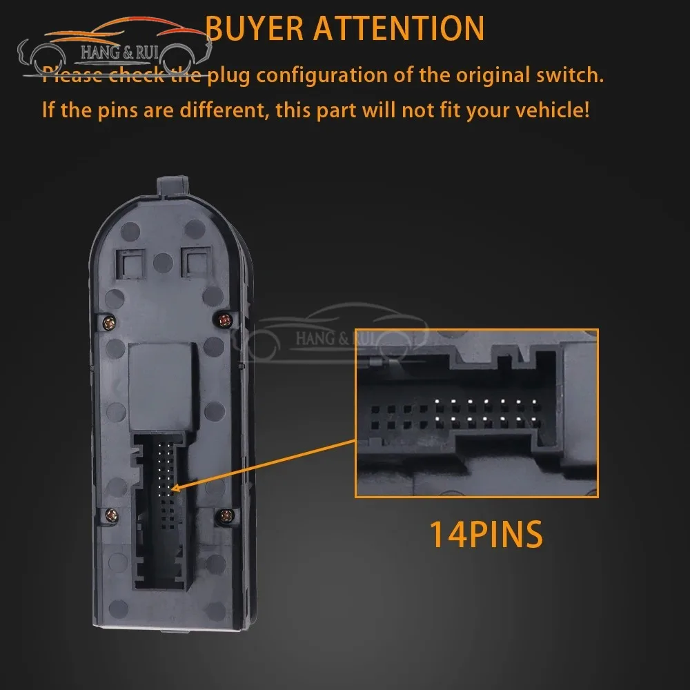 13228706 13228879 Window Switch 14 Pins For Opel Astra H 2005-2010 Zafira B 2005-2015