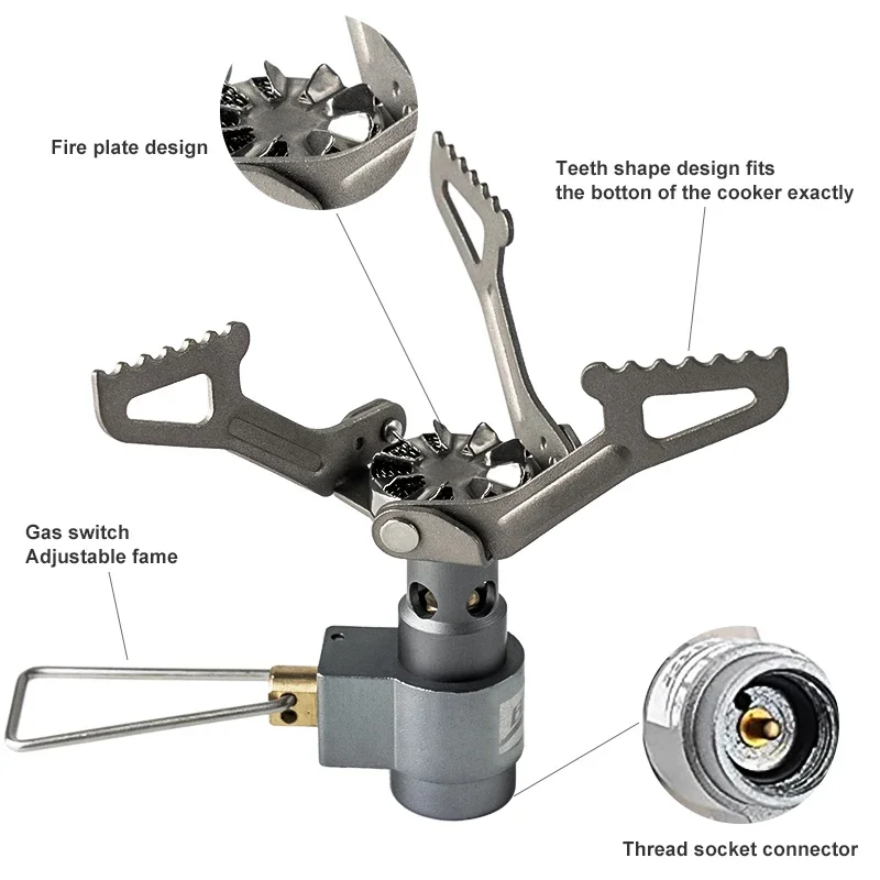 Outdoor Gas Stove Mini Titanium Camping Gas Burner 25g Ultralight Stove Survival Furnace Pocket Picnic Gas Cooker BRS-3000T