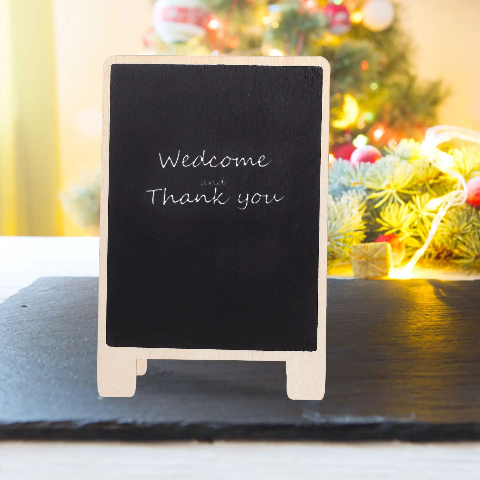 

3Pcs Wooden Standing Blackboards Double Sided Writing Boards Reusable Memo Display Board for Home Office Children