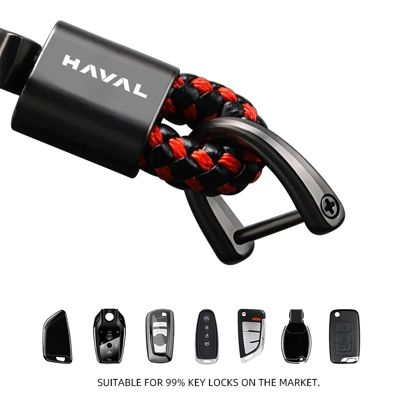 حلقة مفاتيح السيارة من جلد الغزال مع مشبك معدني لـ Haval f7 jolion f7x H6 H9 H5 2021 ملحقات التصميم #4