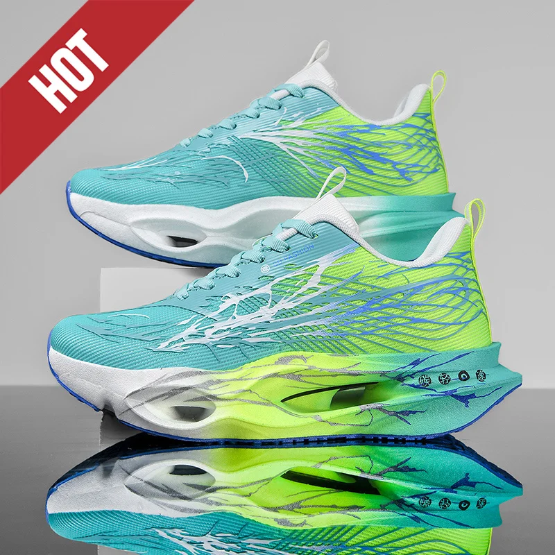 

Fluorescence Running Shoes Carbon Board Marathon Men Sports Breathable Lightweight Women's Comfortable Athletic Sneakers Casual