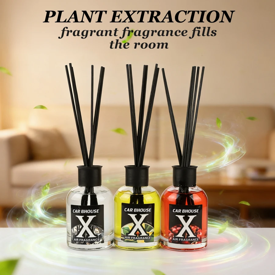 CAR BHOUSE X Series 110ml Rattan Diffuser, made with natural plant extracts, high-density fiber rattan for even diffusion, avail