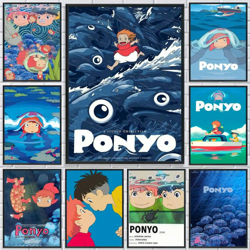 

Gake no Ue no P-Ponyo Poster HD Print Personalized Canvas Wall Mural Art Poster Photos for Living Room Home Decor