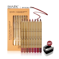 IMAGIC-lápiz labial de larga duración, delineador de labios profesional, resistente al agua, suave, suave, colorido, mate, herramienta de maquillaje, 8 colores