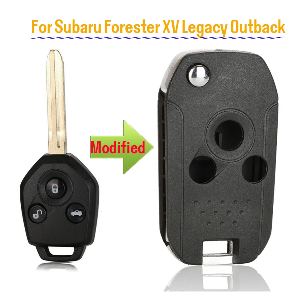 jingyuqin New Modified Flip Folding Remote Car Key Sleeve For Subaru Forester XV Legacy Outback Fob Cover