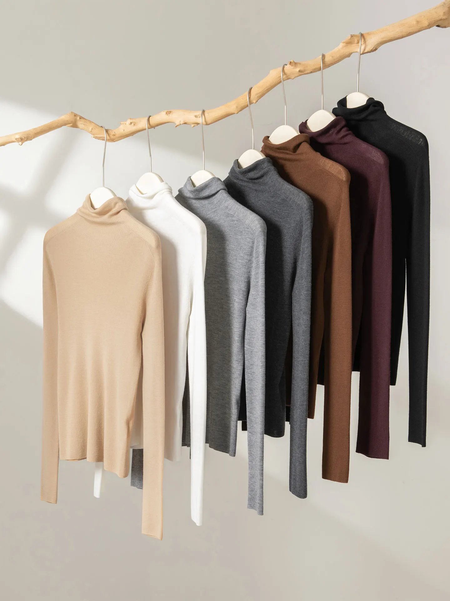 

Diisia: Элитный цельный шерстяной вязаный свитер с высоким воротом для женщин, теплый, с длинным рукавом, для повседневной носки