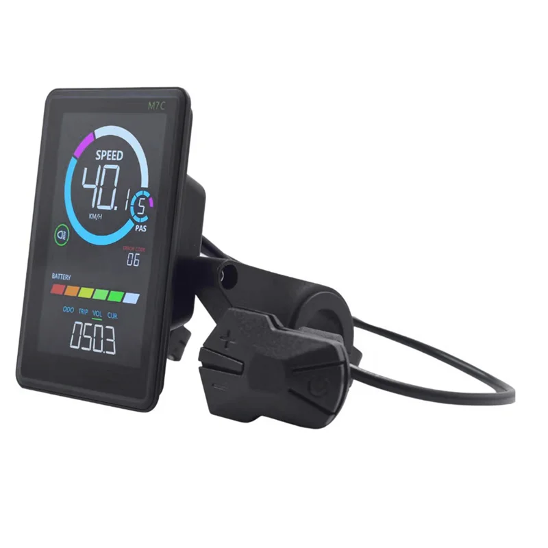 M7C-2 Electric Bike LCD Display Meter 24V 36V 48V 60V E Scooter LCD Panel With USB For Mountain Electric Bike SM 5PIN Durable-A0