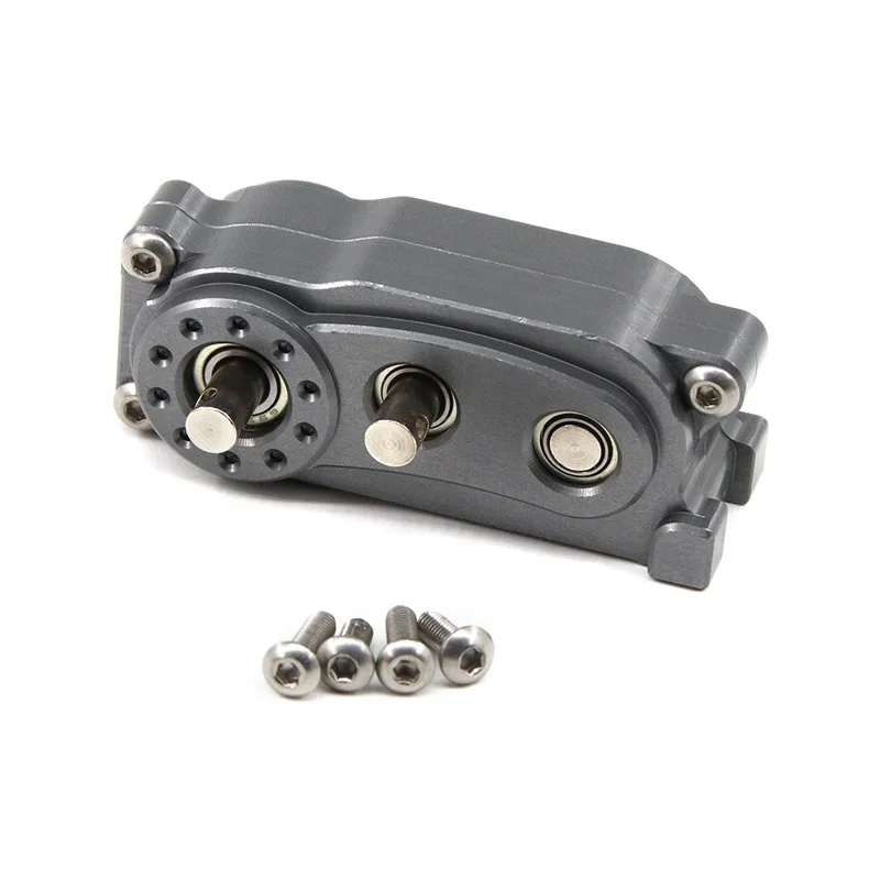 Prefixal Gearbox Transfer Case for 1/10 RC Crawler Car Axial SCX10 & SCX10 II 90046 Upgrade Parts,Titanium