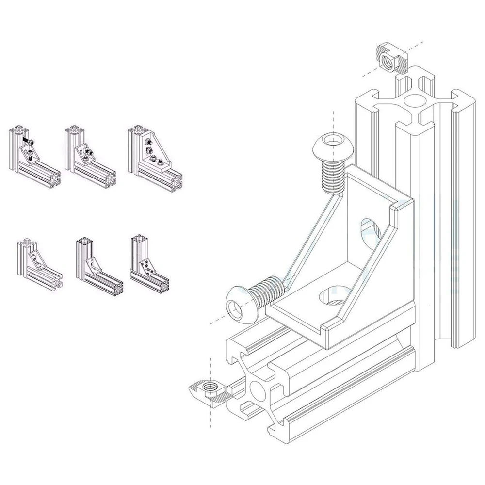 

ABGE-50Pcs M5 T Sliding Nut Zin-Plated Carbon Steel T Sliding Nut & 1Set 2020 Series Aluminum Profile Connector Set