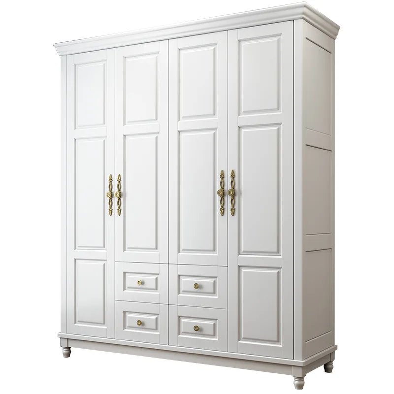 

#American light luxury all solid wood modern wardrobe overall European economy suitable for simple bedroom