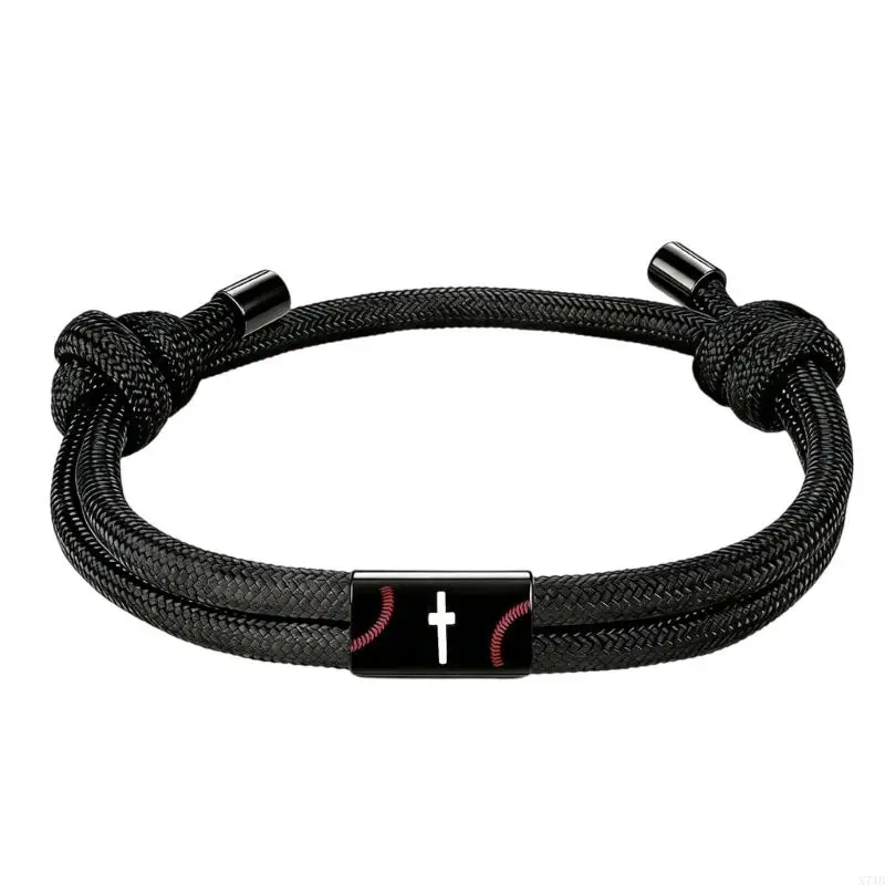  Fashionable Crosses Pattern Paracord Bracelet For Outdoor Activities