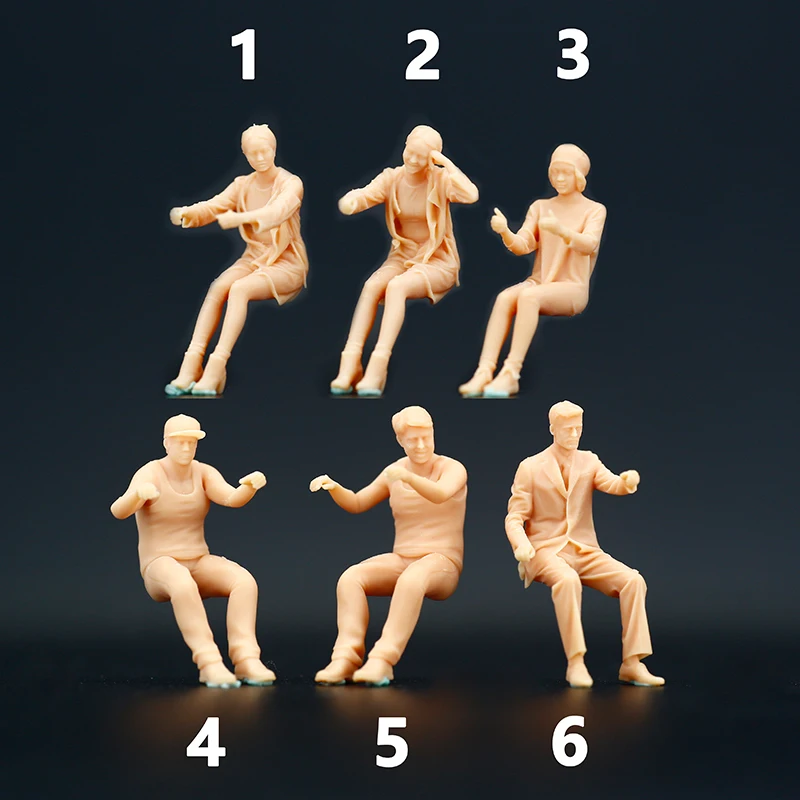 1:64 Men Women Driving Posture Sand Table Villain Scene Figure Miniature Model Need To Be Colored By Yourself Number 026