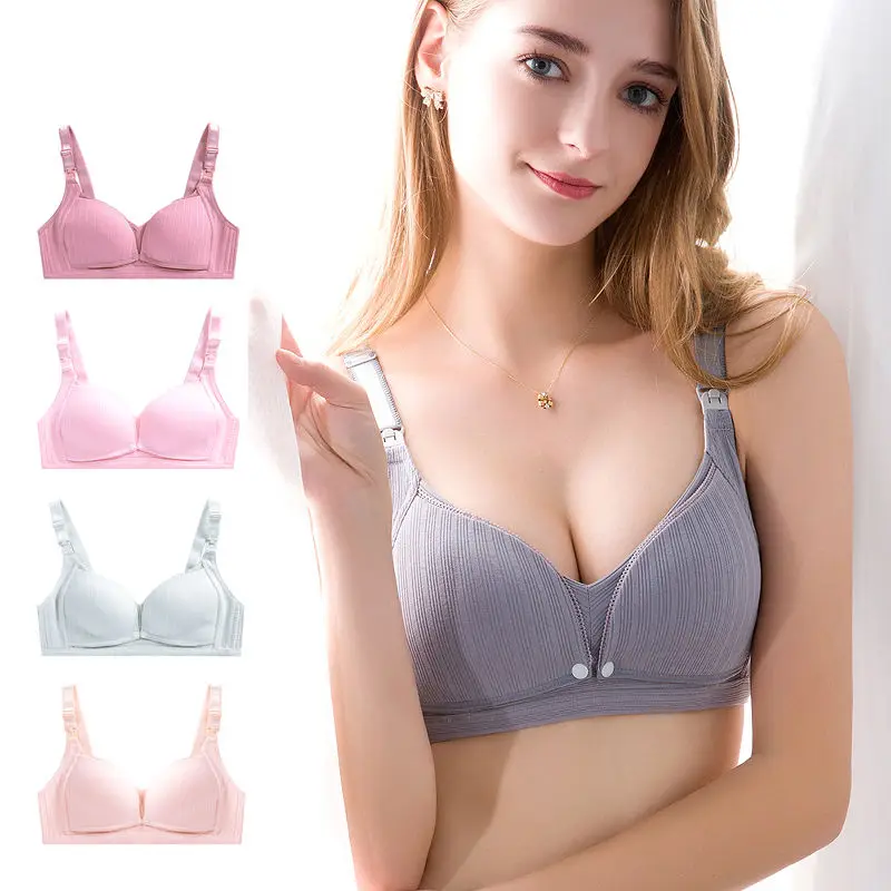 ใหม่ผ้าฝ้าย Bra พยาบาลธรรมชาติสีฤดูร้อน Breathable ยกทรงให้นมบุตรสำหรับสตรีคลอดบุตร Bra PLUS ขนาดการตั้งครรภ์เสื้อผ้า