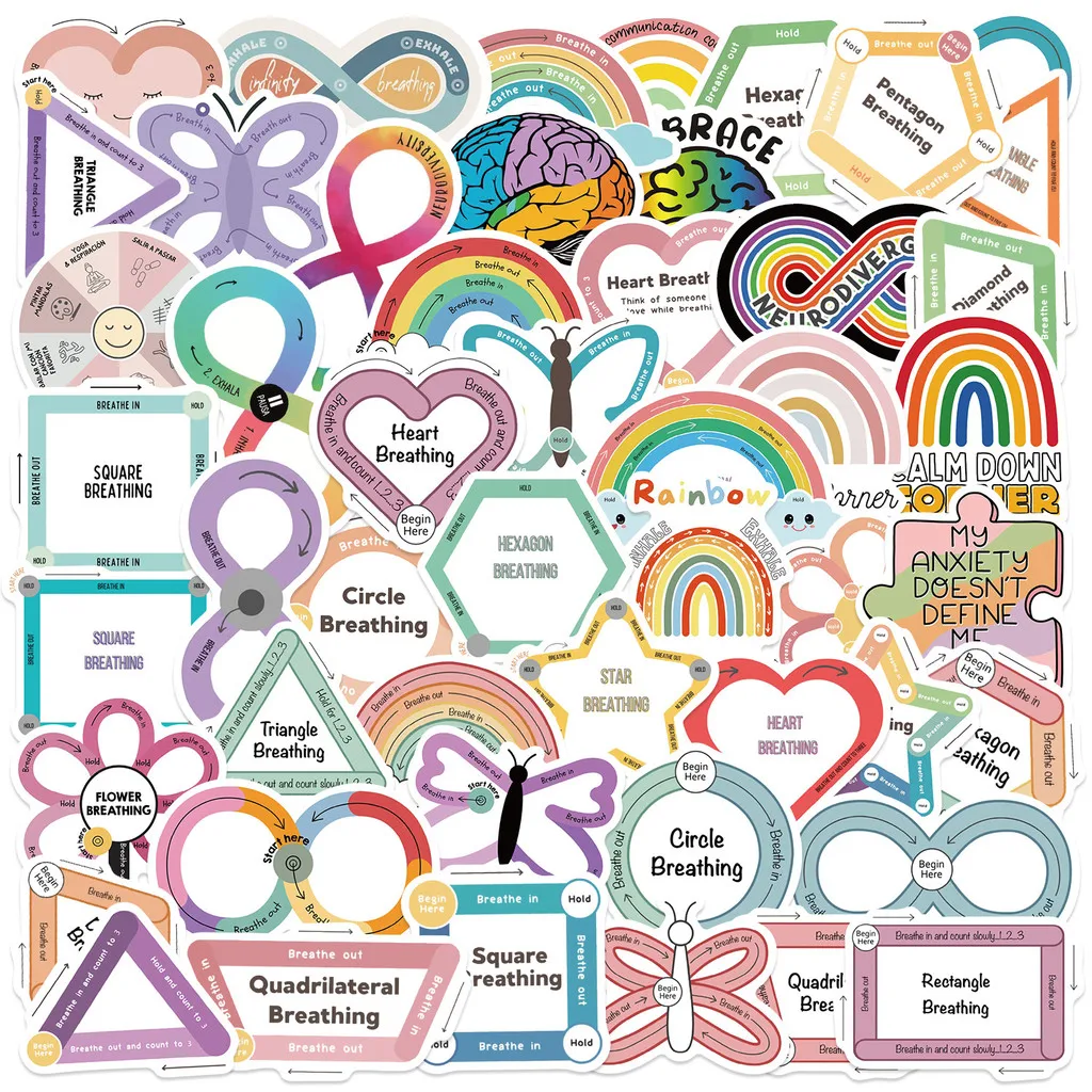 50Pcs Cartoon Sensory Soothing Graffiti Stickers - Waterproof DIY Decor for Guitars, Notebooks & Luggage（ Anime Worlds Store）