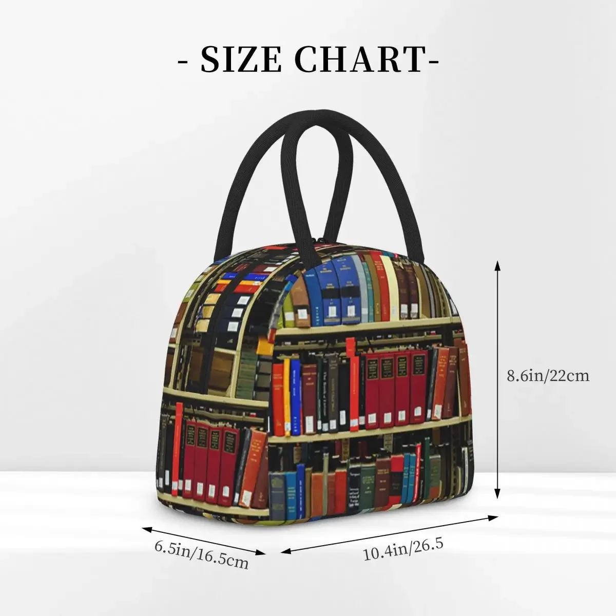 Education Library Book Insulated Lunch Bag for Women Kids Leakproof Food Boxes Thermal Lunch Box Tote