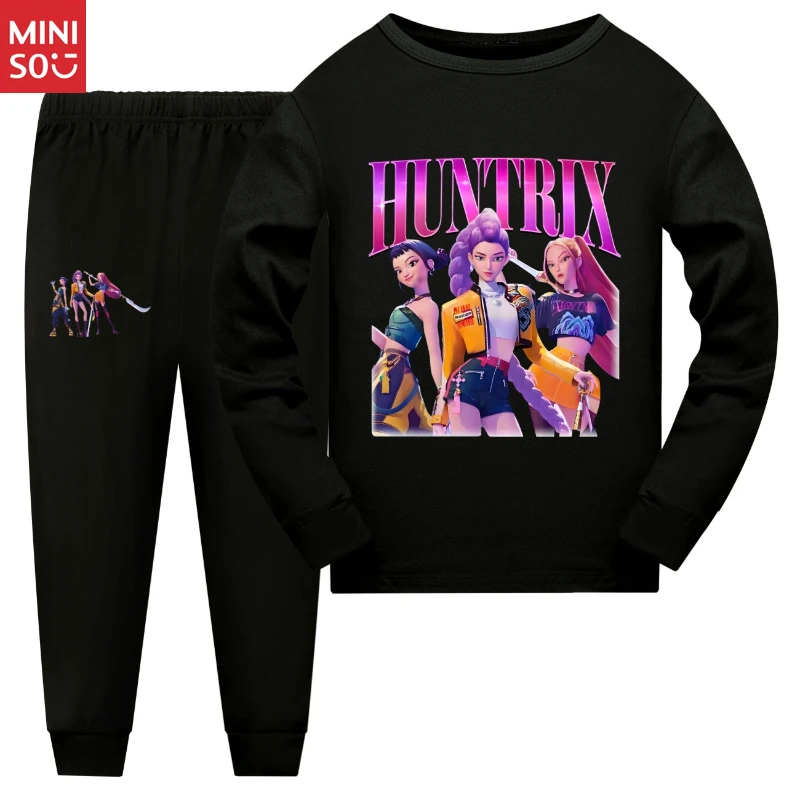 K-pop Demon Hunter Family Pajama Set, Kids & Adults Matching Long Sleeve PJs Pants Set