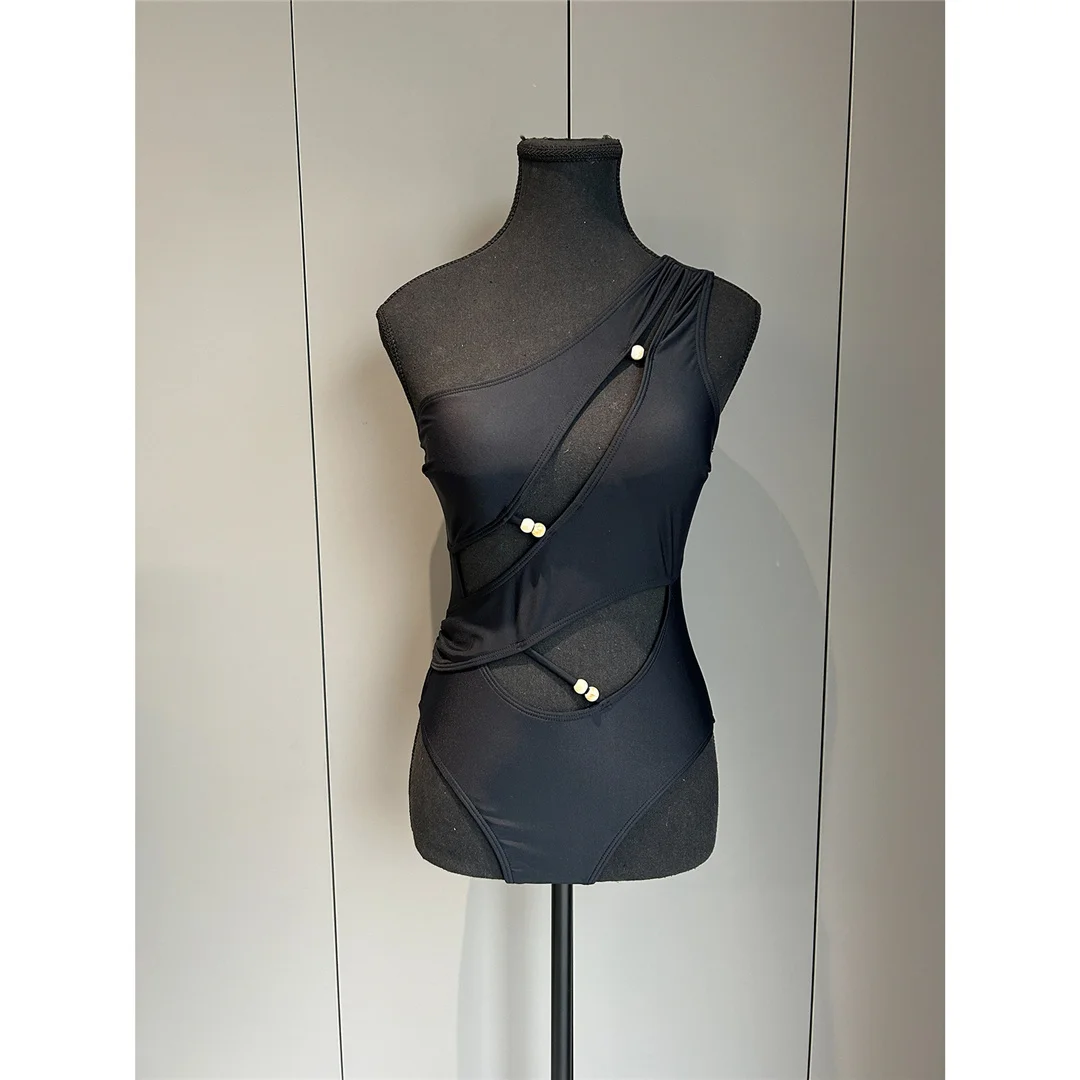 Asymmetrischer Cut-Out-Badeanzug mit einer Schulter für Damen, einteiliger Badeanzug, Monokini mit hohem Beinausschnitt, Badebekleidung, Badeanzug, Modell V7949 – Detail 7