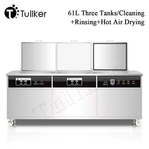 Three Tank 61L Ultra Sonic Machine Rinsing Dry Spray DPF Mould PCB Board Parts Oil Rust Remove 65L 1kw Ultrasonic Cleaner