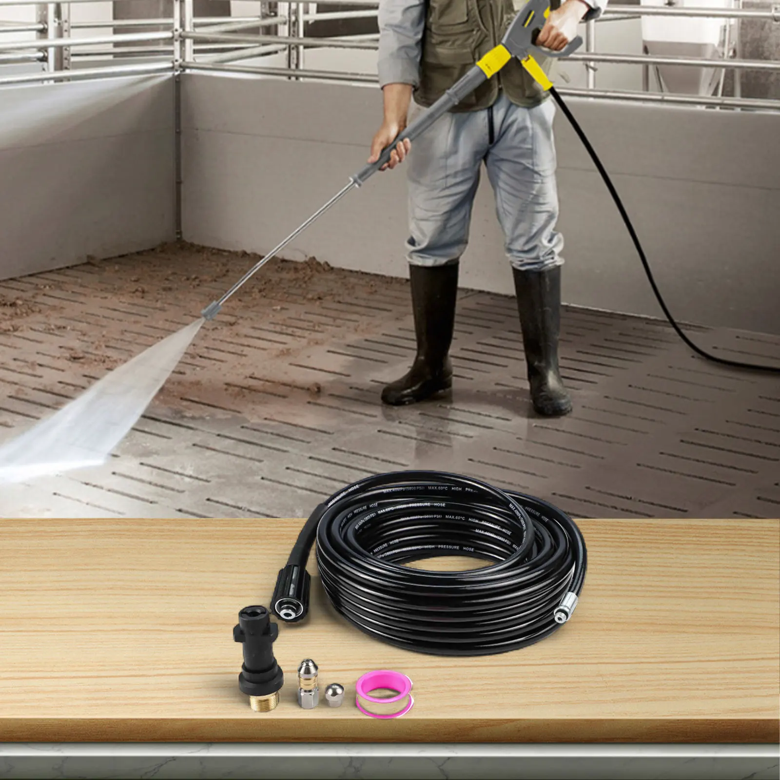 cleaning-accessories-pipe-cleaning-hose-15m-pipe-length-180-bar-pressure-rating-20m-pipe-length-easy-installation